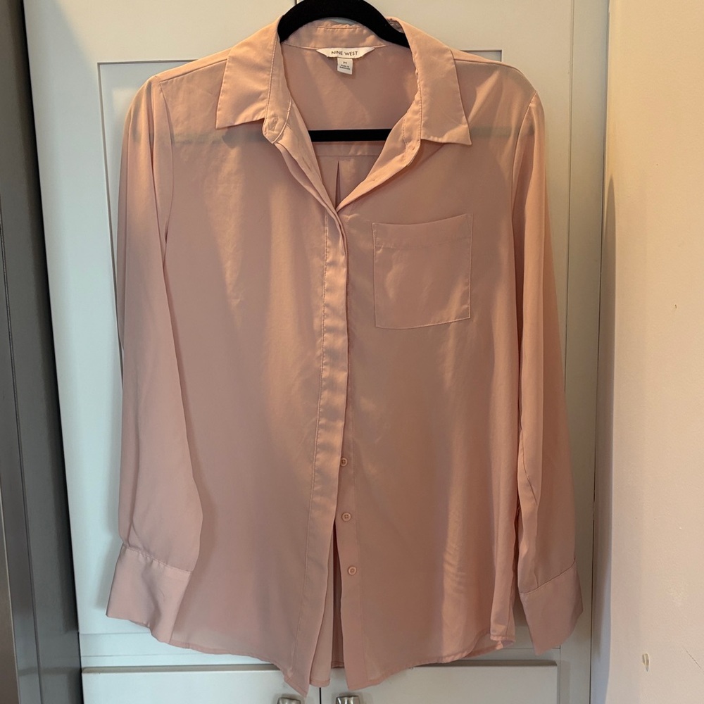 Nine West Blush Pink Button-Down Shirt